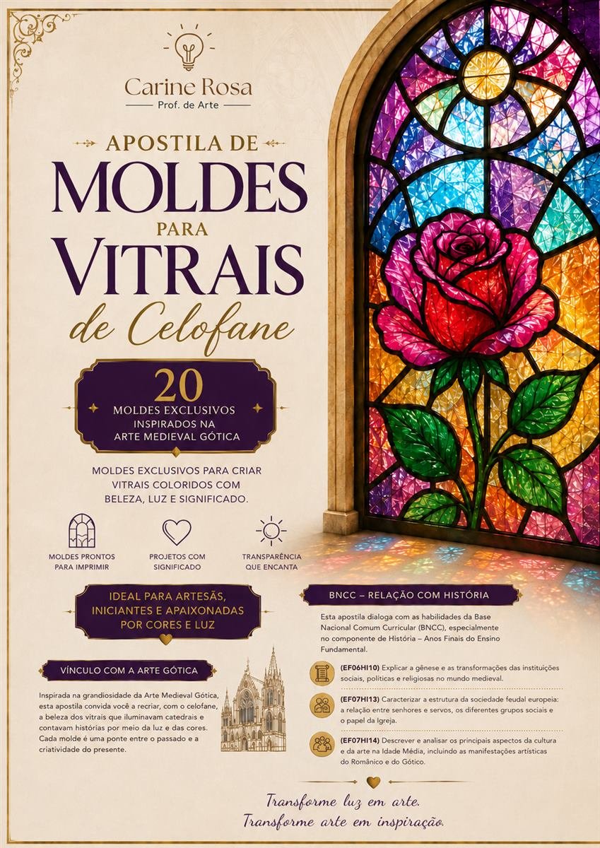 Capa da apostila Moldes para Vitrais de Celofane